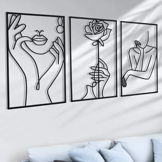 1pc Thickened Modern Metal Line Art Wall Decor, Simple Silhouette Female Body