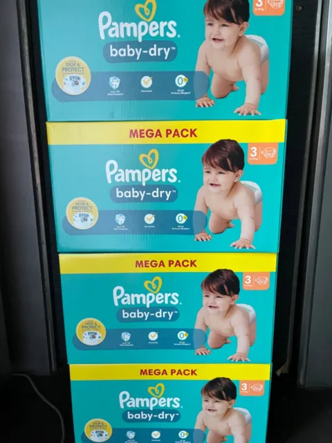 Couches Bébé Pampers Baby-Dry Taille 3, 6-12 kg, Mega Pack 112