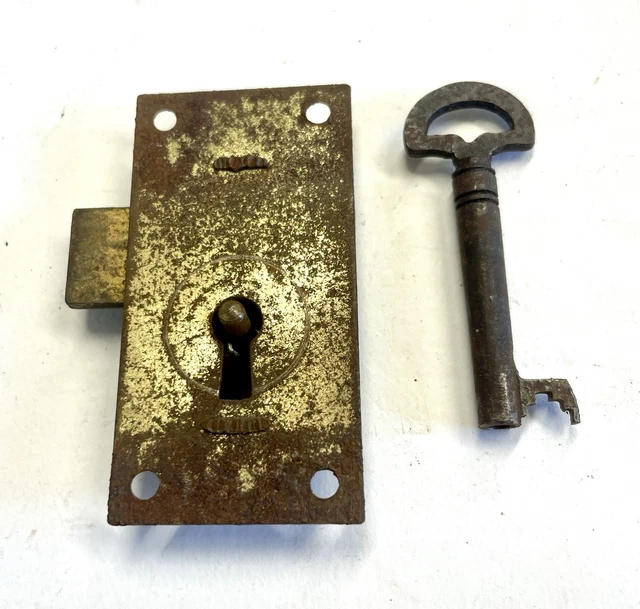 ANTIQUE GRANDFATHER / Longcase Clock Lock and Key : Working £45.00 ...