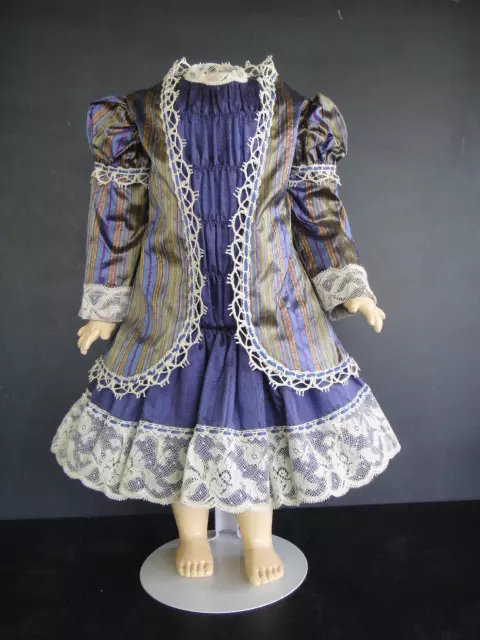 ROBE + Veste en soie pour poupée ancienne de 48-51 cm - Poupée Jumeau, Bru