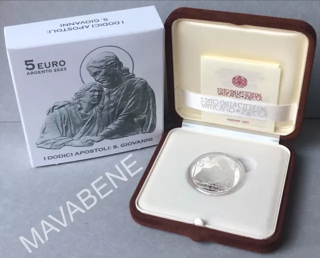 Vaticano 2023 San Giovanni Dodici Apostoli Moneta 5 Euro Argento Proof