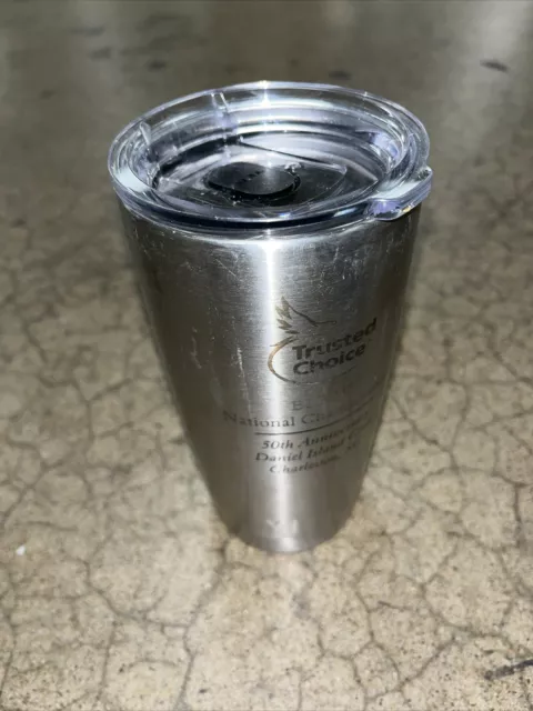 Yeti Rambler Tumbler Silver Steel Cup Travel Mug Clear Lid 16-20 Oz Trusted