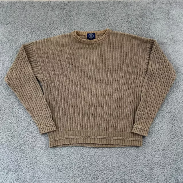 Vintage Gap Sweater Men’s M Biege Cable Knit 90s Long Sleeve Pullover Cotton