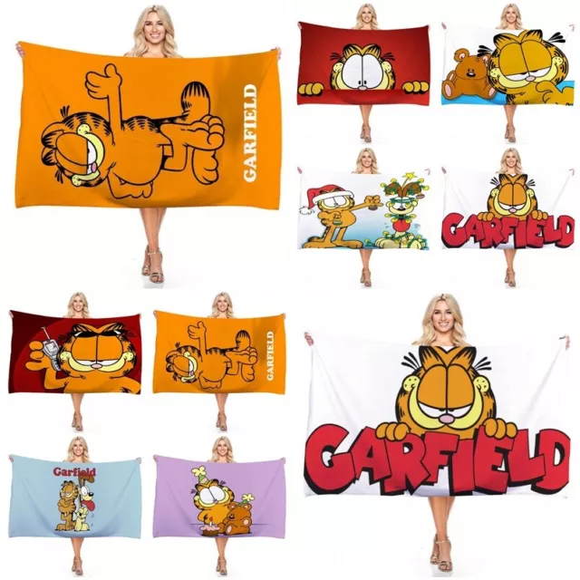 Garfield The Movie Cat Kids Adult Bath Beach Towel Quick Dry Poncho Bathrobe