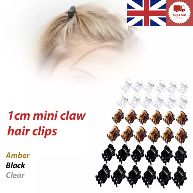 Mini Hair Clips, 1cm Hair Claw, Hair Clamp, 1cm Plastic Hair Clips 12/24/48pc