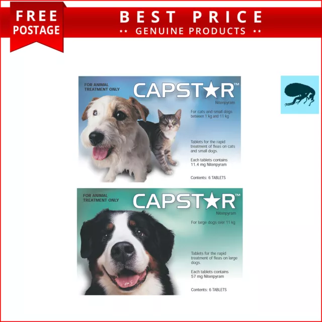 Capstar Flea Treatment for Small Cats And Dogs All Sizes 6 Doses Free Shipping