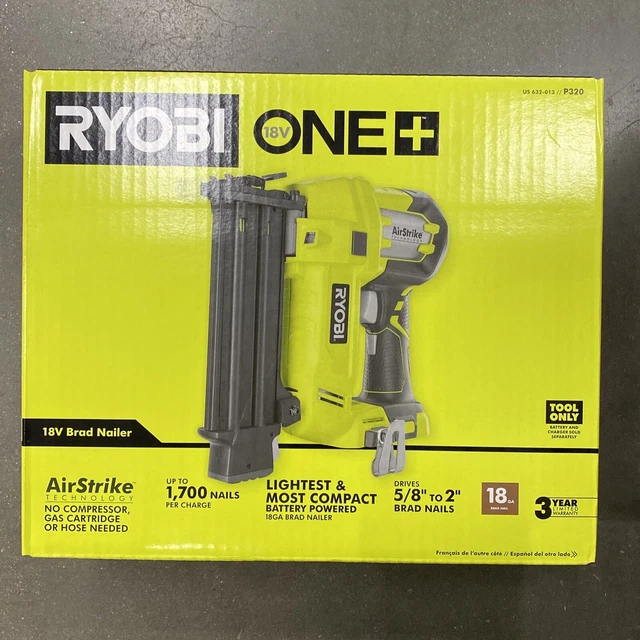 RYOBI P320 18V Cordless Brad Nailer New tool only 18 ga 5/82