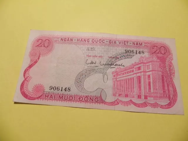 VIETNAM South 20 DONG P-24 ND 1969 Central Bank Currency XF-AUNC Vietnamese NOTE