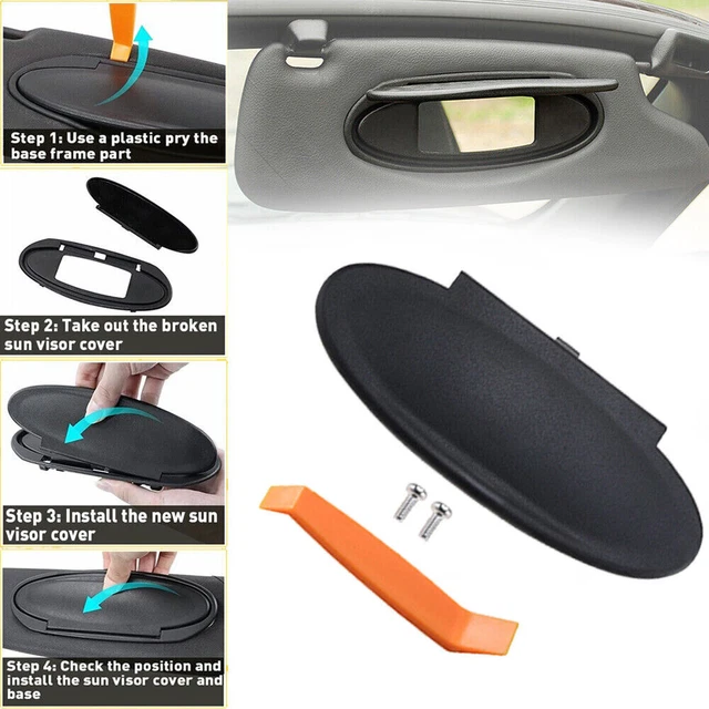 Black Sun Visor Vanity Mirror Cover Trims For Porschen 911 996/997 1997-2012 RD