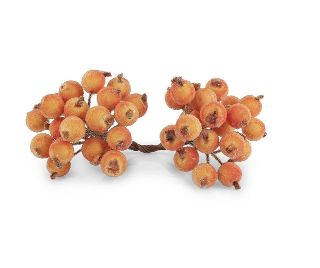 Beeren am Draht FROST orange, 40 Beeren, Länge ca. 15 cm, Durchmesser: 1,2cm