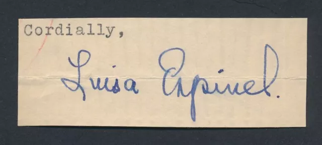 1932 LUISA ESPINEL Autograph, Hispanic Woman Activist & Musician Autograph