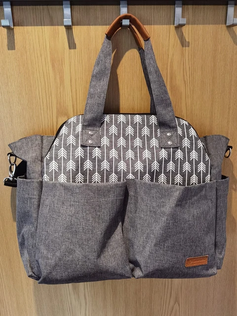 Lekebaby Baby Nappy Changing Bag Satchel Messenger Large Capacity, Arrow Print