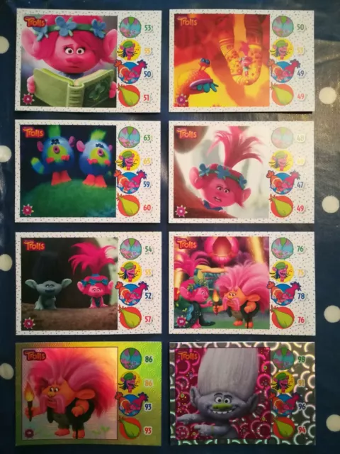 Dreamworks Trolls Trading Card Game cards: Job lot 8 cards as seen