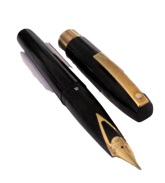 Stylo Plume Sheaffer Triumph Prestige - Plaque Or 23K - Noir - Occasion Très Bon état - USA