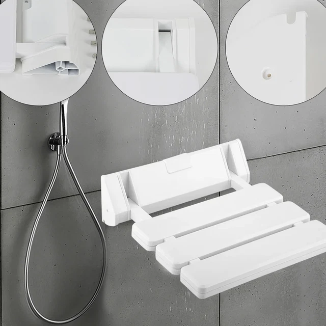 Acheter Banc de douche pliant, siège de bain rabattable mural, chaise de salle de bain à visser, tabouret avec antidérapant