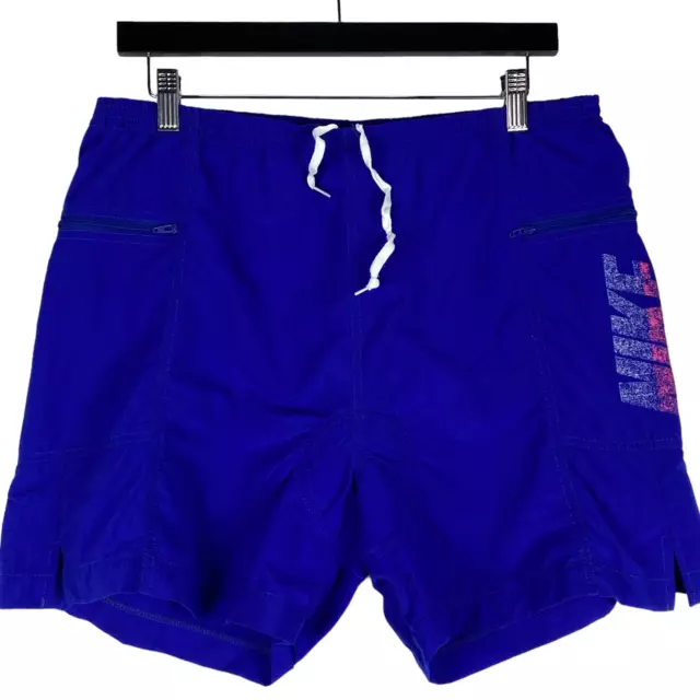 Vintage Nike 90's USA Made Blue Sport Shorts Size M