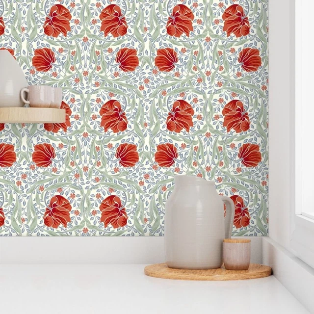 William Morris green foliage Wallpaper ,Peel and Stick Wall ,Removable Wallpaper