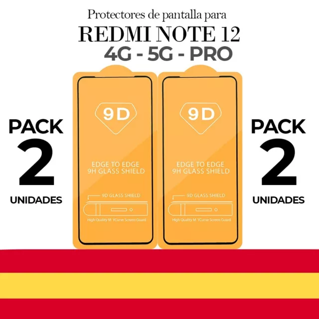 2X PACK Protector Pantalla Para Xiaomi Redmi Note 12 4G/5G Pro + Plus Cristal