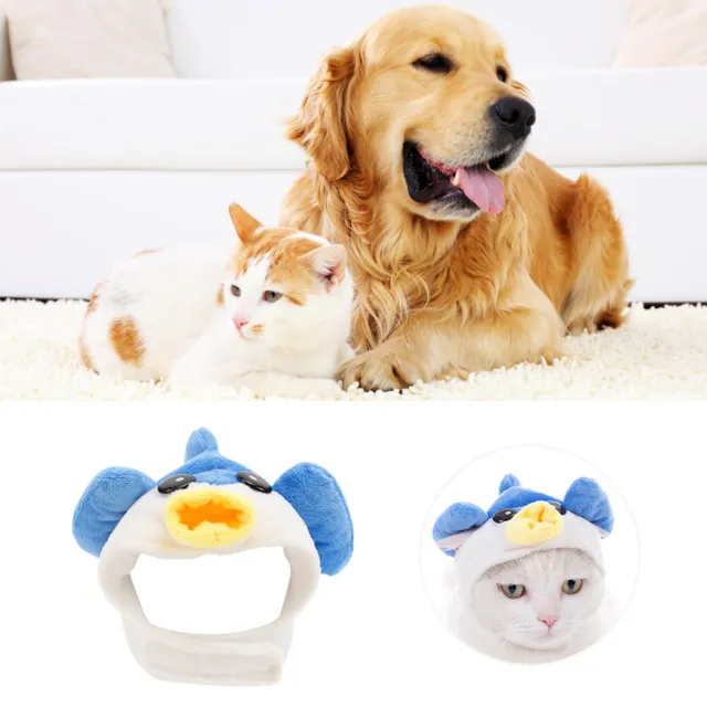 fr Cartoon Cat Decorative Cap Washable Portable Cat Cross-Dressing Hat Pet Suppl