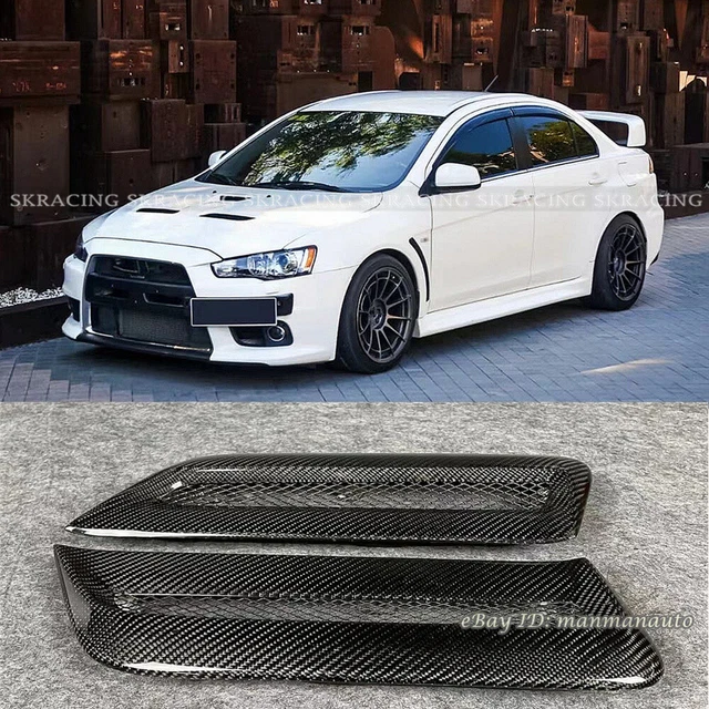 CARBON FIBER Scoop Vent Hood Air Vents For Mitsubishi Evolution