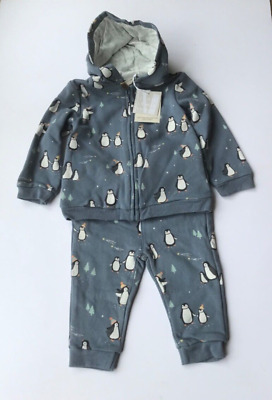John Lewis Baby Boys Penguin Print Hoodie and Joggers Set *BNWT*