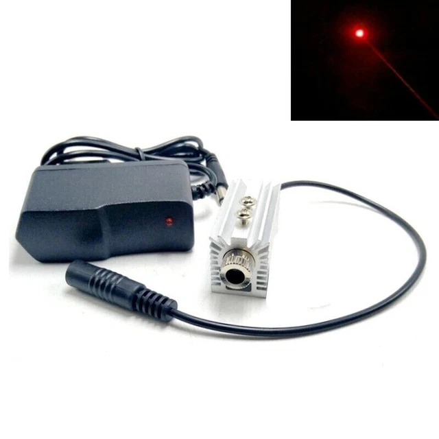 Focusable Red 650nm 100mW Laser Dot Diode Module 5V Adapter & Heatsink