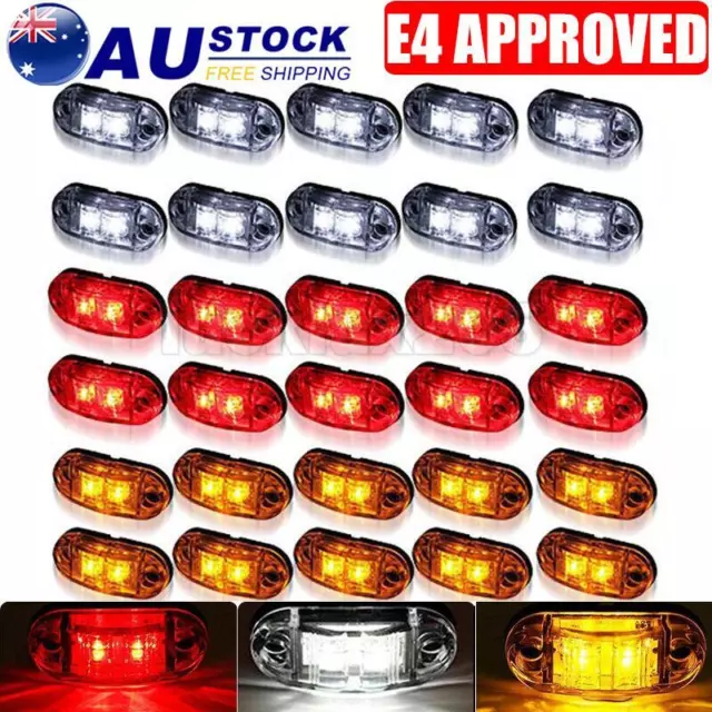 10/60x LED Clearance Lights Side Marker White Amber Red Trailer Truck LORRY LAMP