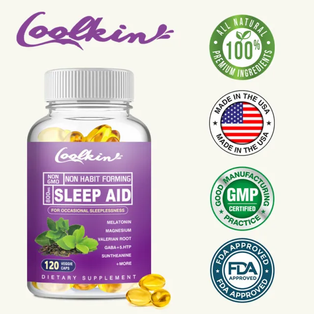 Sleep Aid - Melatonin, Lemon Balm, Valerian Root, 5-HTP, Chamomile,Passionflower