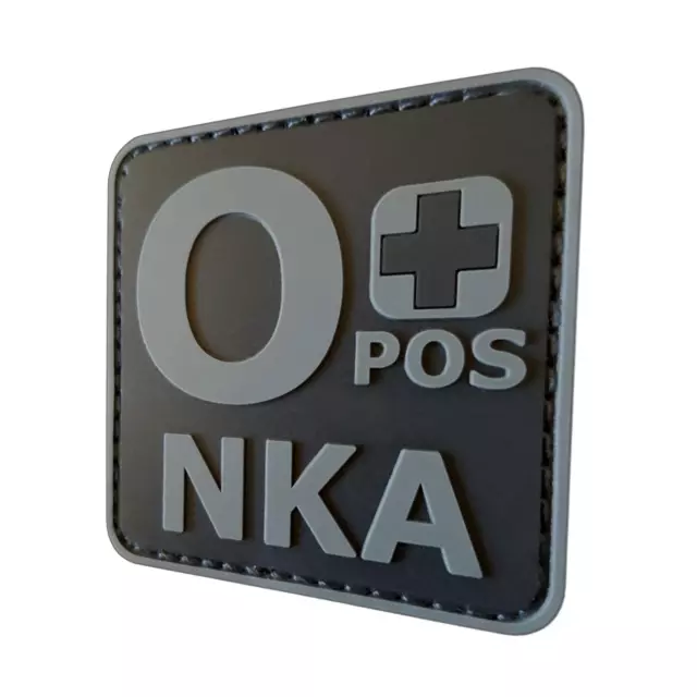 OPOS O+ NKA PVC rubber ACU subdued blood type tactical morale écusson hook patch