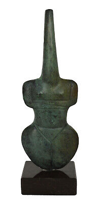 Cycladic Bronze Violos small Figure - Abstract Art - Simplicity - Aegean culture