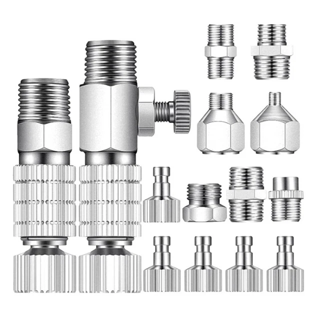 16Pcs Airbrush Adapter Set Airbrush Release Coupling Disconnect Adapter Kit I4E4