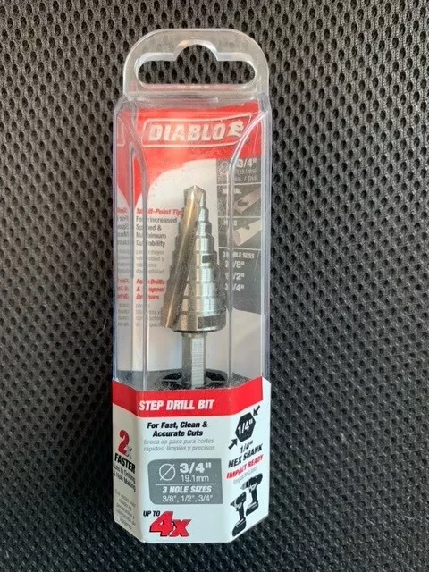 Freud-Diablo DB Step BIT 3/4 in. 9 Steps, Multi (DSD0750S09), 3/8", 1/2", 3/4"