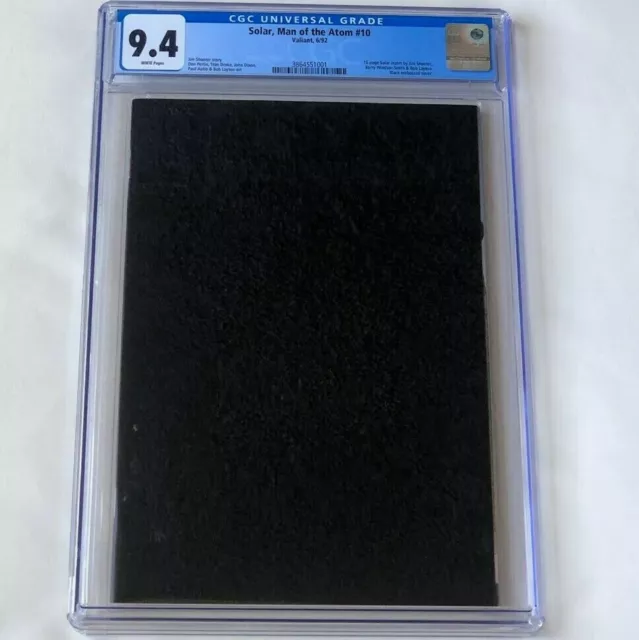 Solar Man of the Atom #10 💥 CGC 9.4 💥 Black Embossed Cover! Valiant Comic 1992