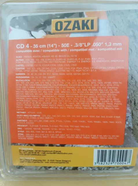 Ozaki CD4 Chainsaw Chain – 14″ (35cm) .050 3/8″ 50 Link 2