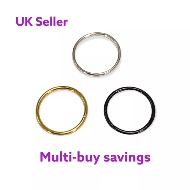 Small Thin 925 Sterling Silver Nose Hoop Helix Lip Septum Tragus Ring 8mm 10mm