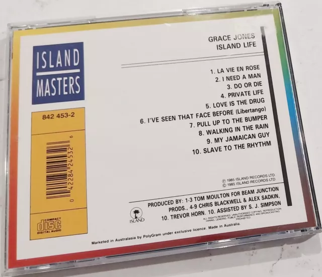 Grace Jones Island Life CD Slave To The Rhythm I Need A Man R&B Club Dance Music 2