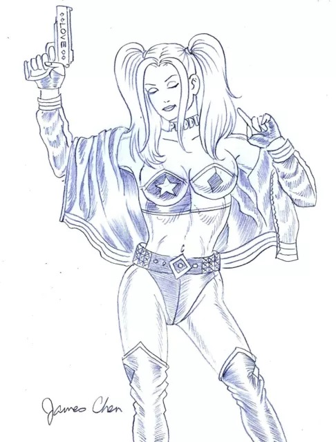 CHEETARA OF THE THUNDERCATS ORIGINAL COMIC ART PENCIL SKETCH BY JAMES CHEN