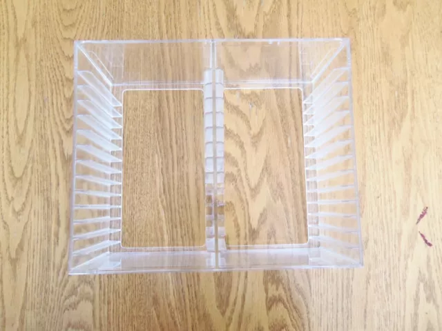 Clear Plastic CD Holder Storage Rack Stacking Tray - Used in Good Condition