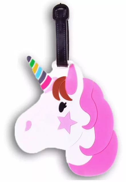 Rainbow Unicorn Bag Luggage Silicone Tag Travel Baggage Lunch Box Tag