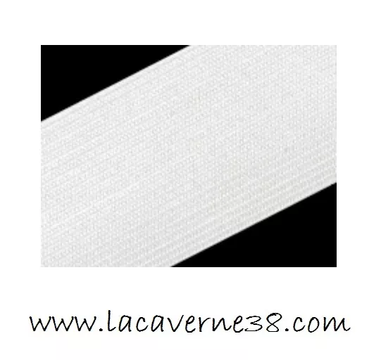 Ruban élastique plat souple blanc largeur 4cm 40mm mercerie couture