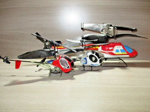 Model Helicopter Lot AFL 38-1 UJ 536 Red Gray & Black Model Planes Lot of 3