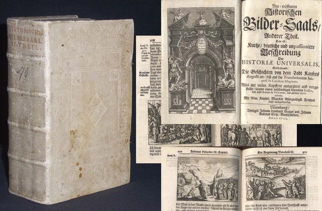 Neu-eröffneter Historischer Bilder-Saal  2.Teil 1722 215 Kupferstiche Geschichte