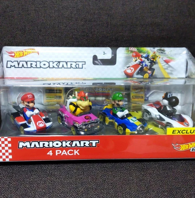 THE SUPER MARIO Bros Bowser Mario Kart Hot Wheels Pack With Black Yoshi