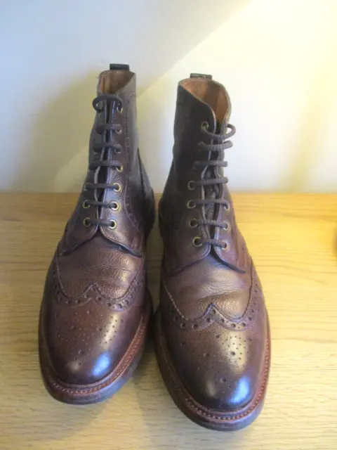 ALFRED SARGENT LEATHER Boots Brogue Dark Brown size 8.5 F VGC Style ...