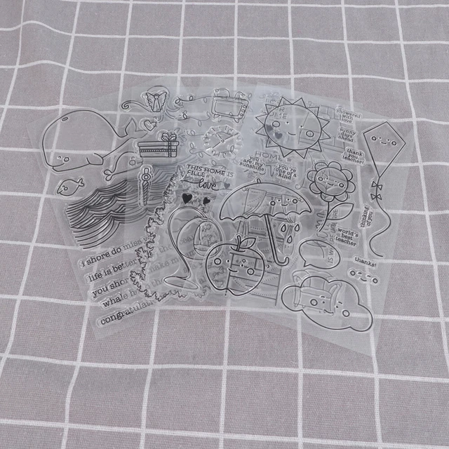 4 stücke Klar Silikon Stempel Transparent Druck Briefmarken für DIY Scrapbooking