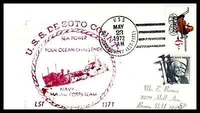 Naval Cover USS Desoto County LST-1171 1972
