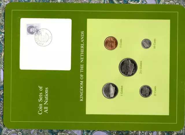 Coin Sets of All Nations Netherlands w/card UNC 1982-1984 2.5 Gulden 1983
