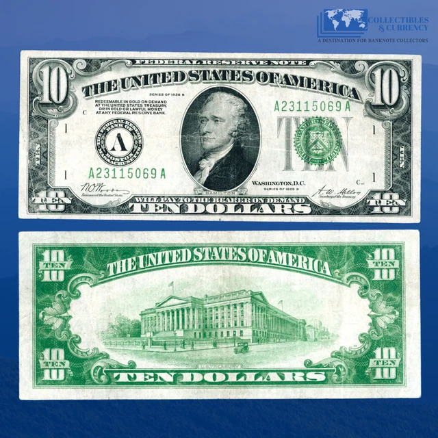 Fr.2002-A 1928B $10 Ten Dollars FRN Boston "Redeemable In Gold", VF #15069