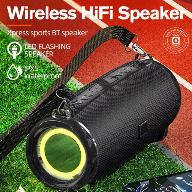 Wireless Bluetooth Speaker HiFi Stereo Sound Portable Subwoofer AUX/TF/FM Radio 2