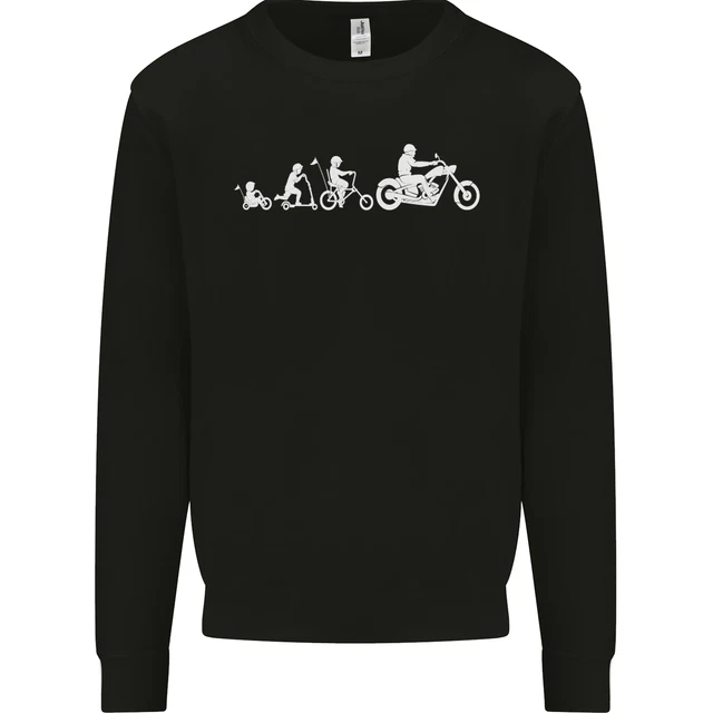 Evolution Motorcycle Motorbike Biker Kids Sweatshirt Jumper